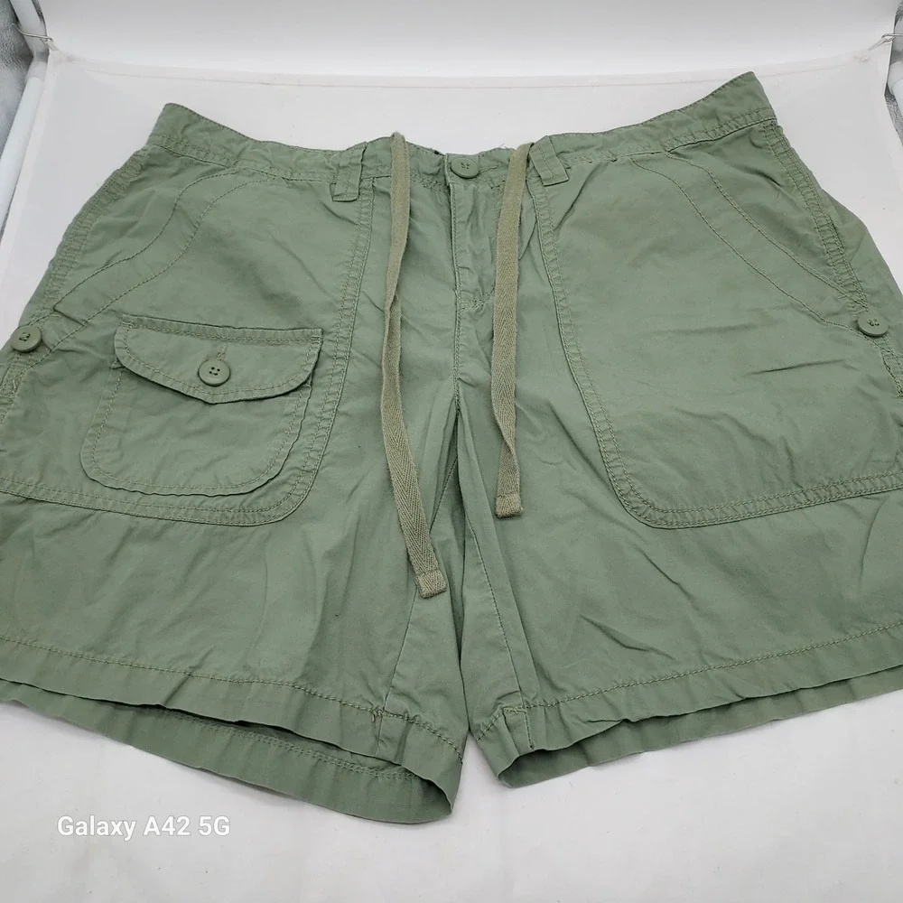 Polo Jeans Co Ralph Lauren Womens Green Cotton Cargo Utility Shorts Size 10